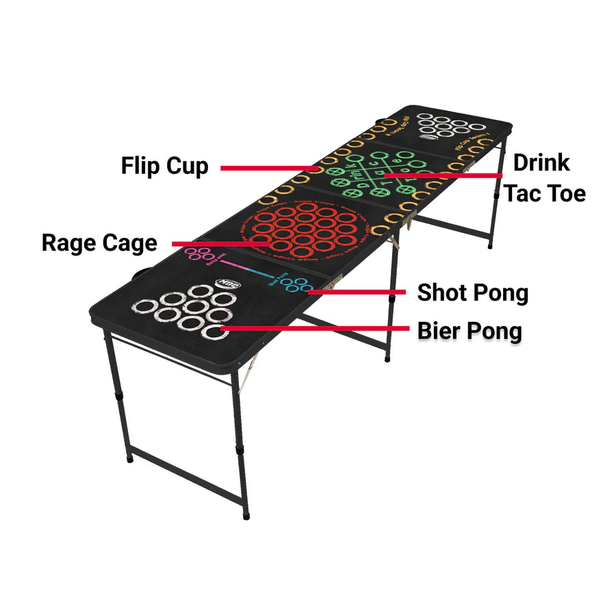 Custom Beer Pong High Quality Aluminum Folding All Black Outdoor Furniture Beerpong Table