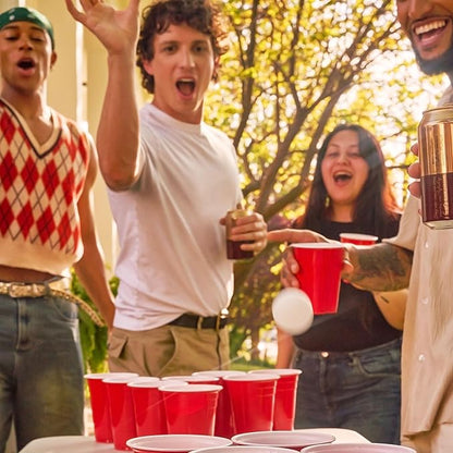 Custom BeerPong Beer Pong Cup Set 22 Pc Plastic Red Cups 16oz Disposable Cup With 3 Ball