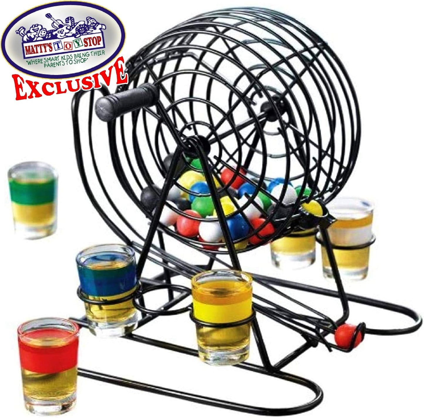 Deluxe Bingo Game Set-Includes Bingo Cage,600 Colorful Bingo Chips with a Bag,100 Mixed Bingo Cards,75 Calling Balls with a Bag,Plastic Master Board-Ideal for Large Groups, Parties