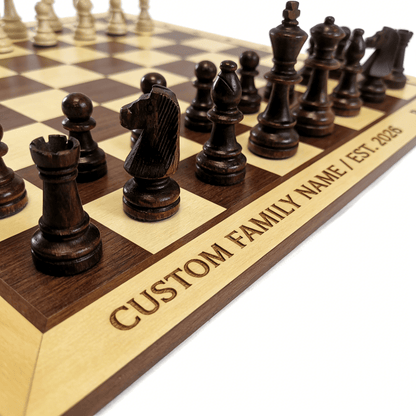 Customizable International Chess Wooden Chessboard-Durable Board Games Multiple Sizes ONLY BOARD in Multiple Sizes
