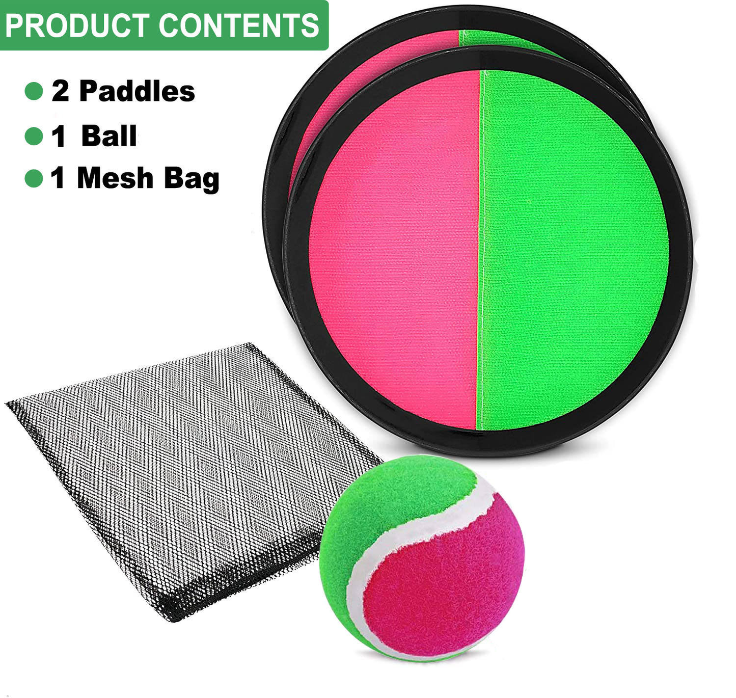 Interesting 8 Inch Paddle Toss and Catch Ball Game Adjustable Strap Rackets Self-Stick Catch Toy for Kid & Adults