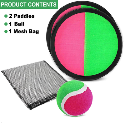 Interesting 8 Inch Paddle Toss and Catch Ball Game Adjustable Strap Rackets Self-Stick Catch Toy for Kid & Adults