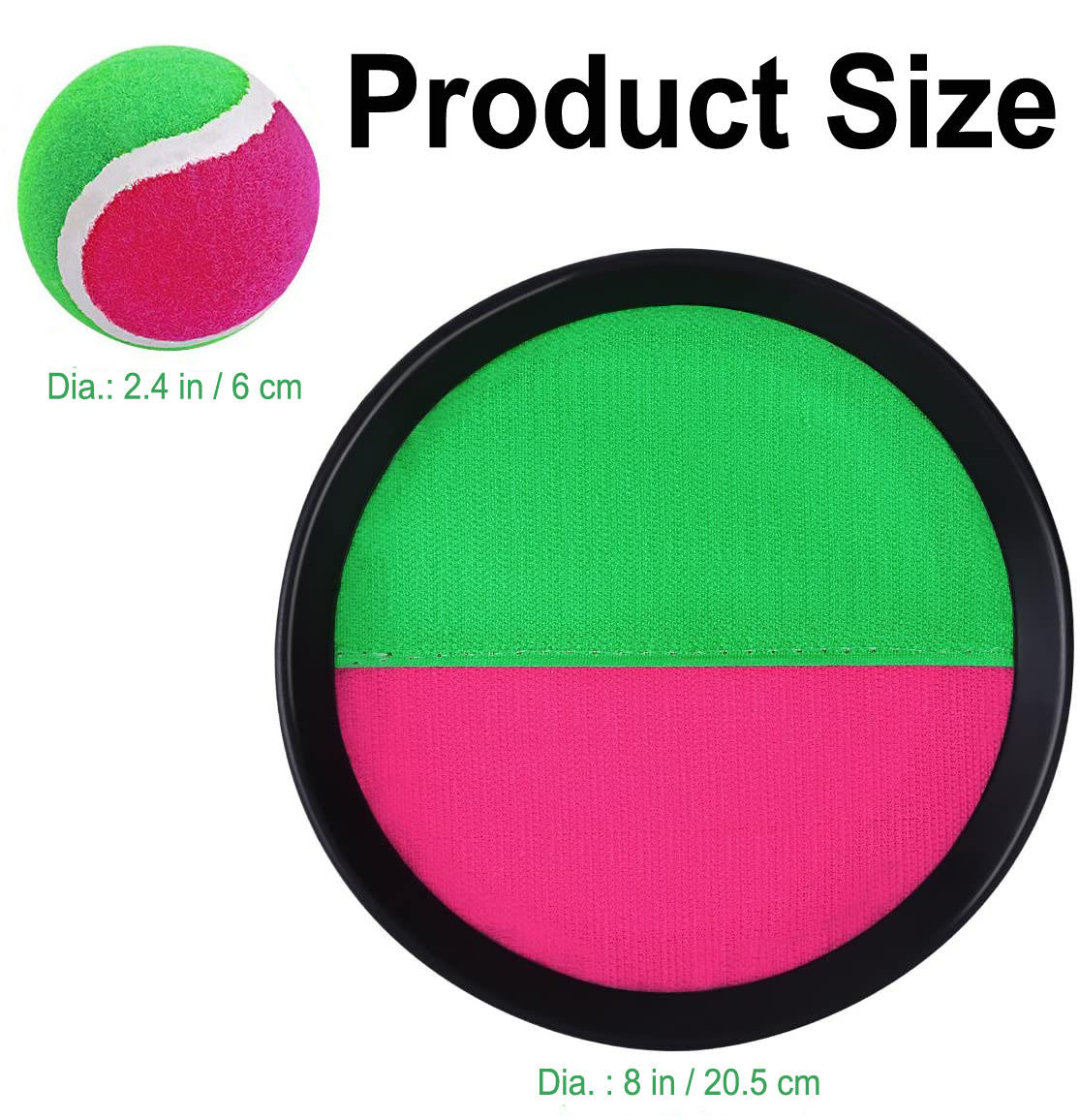 Interesting 8 Inch Paddle Toss and Catch Ball Game Adjustable Strap Rackets Self-Stick Catch Toy for Kid & Adults