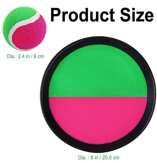 Interesting 8 Inch Paddle Toss and Catch Ball Game Adjustable Strap Rackets Self-Stick Catch Toy for Kid & Adults