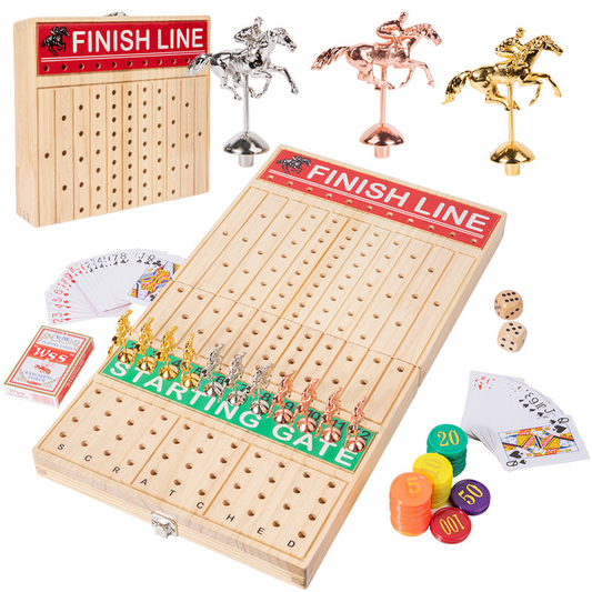 Cross-Border for Amazon Folding Horse Racing Chess Board Game Interactive Educational Paper Toy for Adults Children Encourages