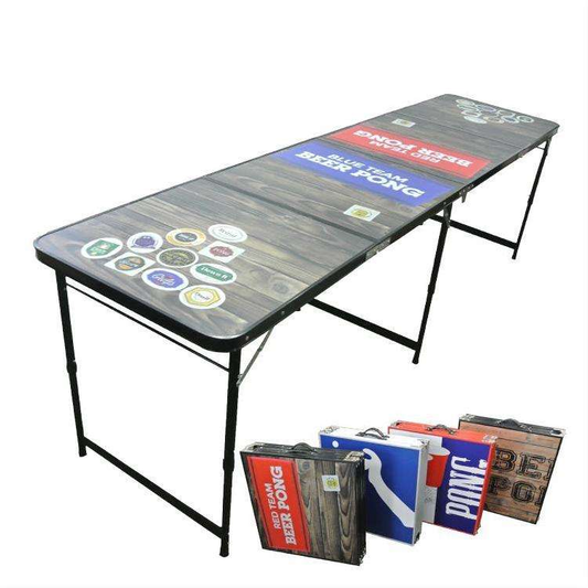 Custom Beer Pong High Quality Aluminum Folding All Black Outdoor Furniture Beerpong Table