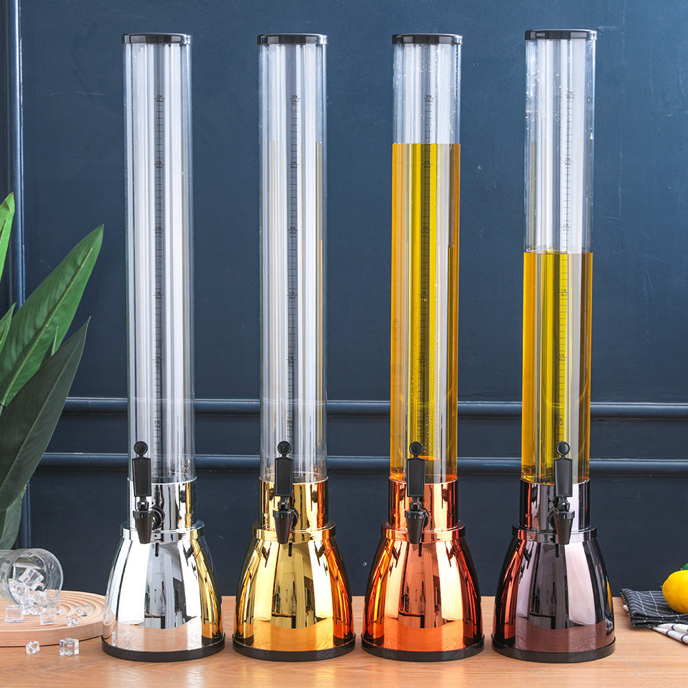 Beer Tower 3L/100oz - Beverage Dispenser with Spigot & Ice Tube, Margarita Tower, Mimosa Tower, Perfect Drink Dispensers for Parties, Drink Tower, Holds 6 Pints of Beer - Copper